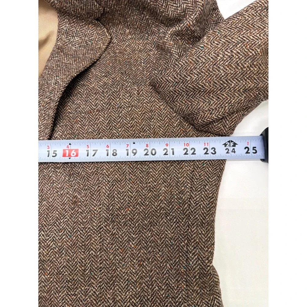 Emilio Pucci Firenze Brown Herringbone Tweed Wool Blazer Sport Coat Mens Vintage